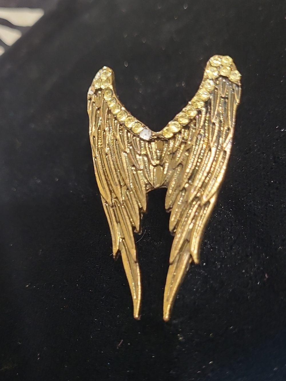 Angel Wing Adjustable Ring- Elegant Gold Tone Jewelry
